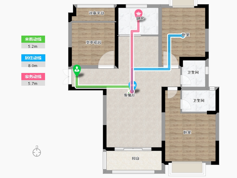 河南省-信阳市-信合翡翠学府-100.60-户型库-动静线