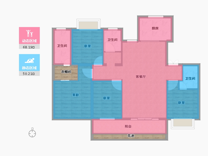 河南省-信阳市-鑫盛息州府-112.67-户型库-动静分区