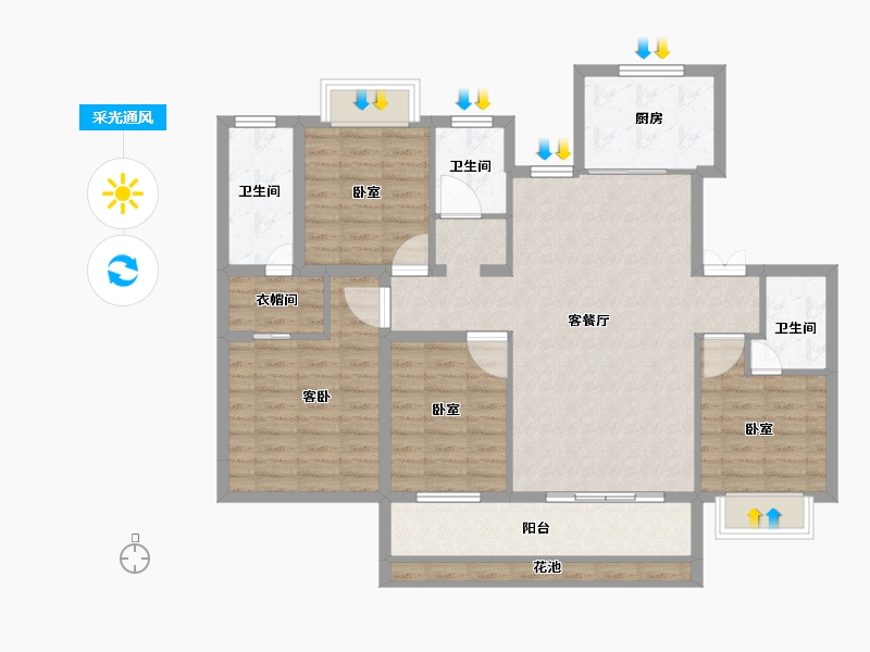 河南省-信阳市-鑫盛息州府-112.67-户型库-采光通风