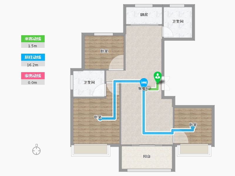 河南省-信阳市-西亚美悦城-104.76-户型库-动静线