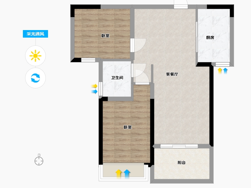 河南省-漯河市-建业西城森林半岛三期·云熙府-68.00-户型库-采光通风