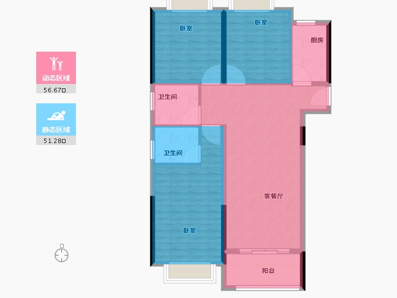 河南省-商丘市-中骏·雍景台-98.00-户型库-动静分区