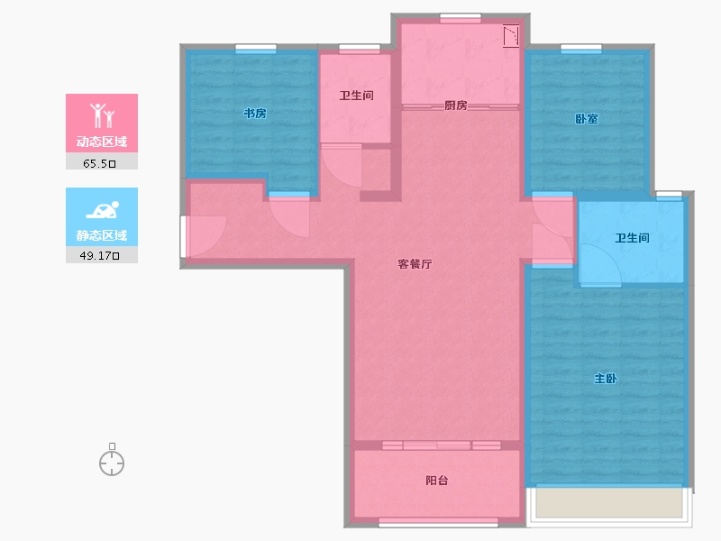 河南省-许昌市-腾飞洪河富贵-103.00-户型库-动静分区