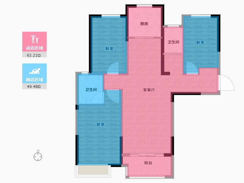 河南省-南阳市-建业贰号城邦-101.06-户型库-动静分区