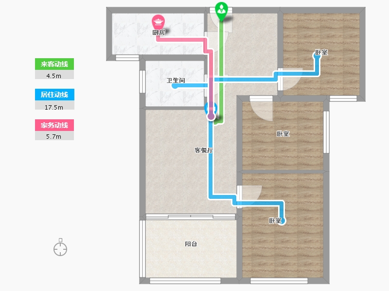 河南省-漯河市-泰威翰林苑-88.77-户型库-动静线