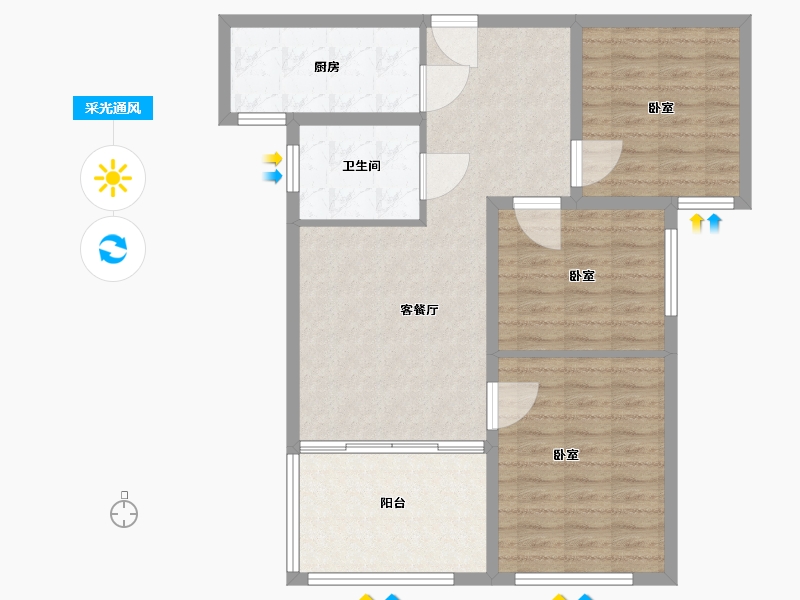 河南省-漯河市-泰威翰林苑-88.77-户型库-采光通风