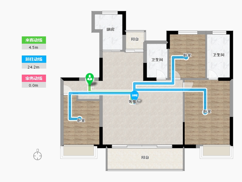 河南省-许昌市-长葛建业桂园新苑-108.00-户型库-动静线