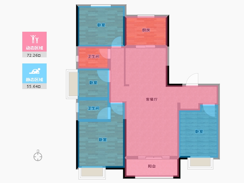 山东省-济南市-鑫苑御泉湾-114.00-户型库-动静分区