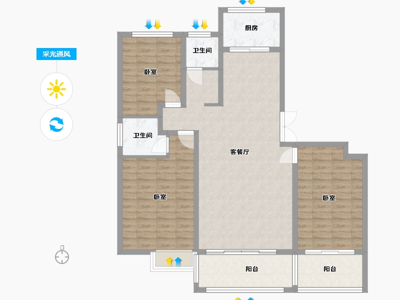 河南省-三门峡市-瑞德华府-115.74-户型库-采光通风