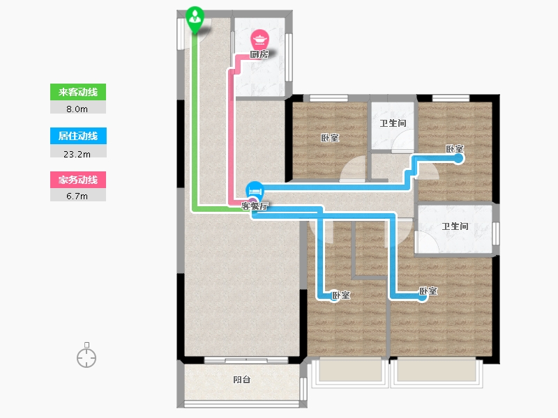 河南省-南阳市-碧桂园新都荟-103.63-户型库-动静线