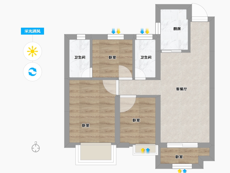 河南省-安阳市-实地紫薇公馆-37.03-户型库-采光通风