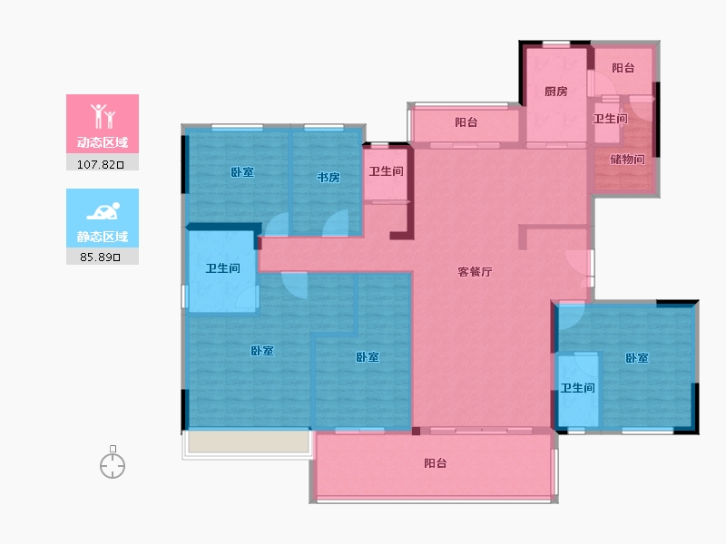 河南省-信阳市-淮滨碧桂园-176.00-户型库-动静分区