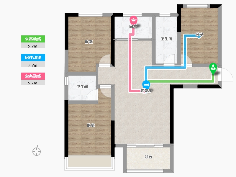 山东省-菏泽市-中铂新天地-86.44-户型库-动静线