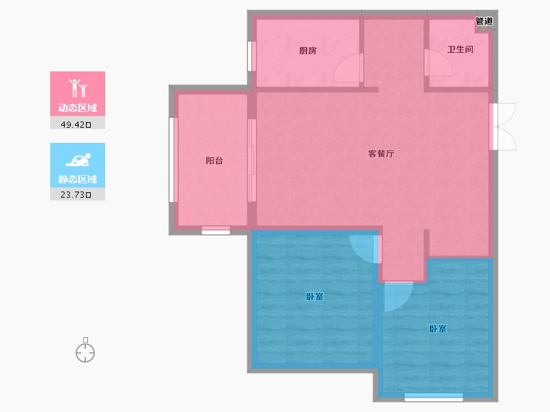 山东省-青岛市-K2海棠湾-66.00-户型库-动静分区