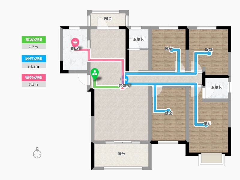 河南省-南阳市-阳光锦城-117.31-户型库-动静线