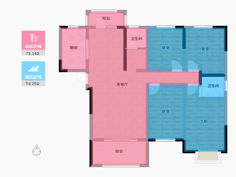 河南省-南阳市-阳光锦城-117.31-户型库-动静分区