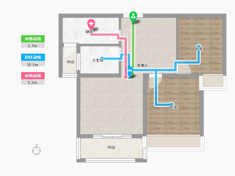 河南省-南阳市-卢浮帝景-71.00-户型库-动静线