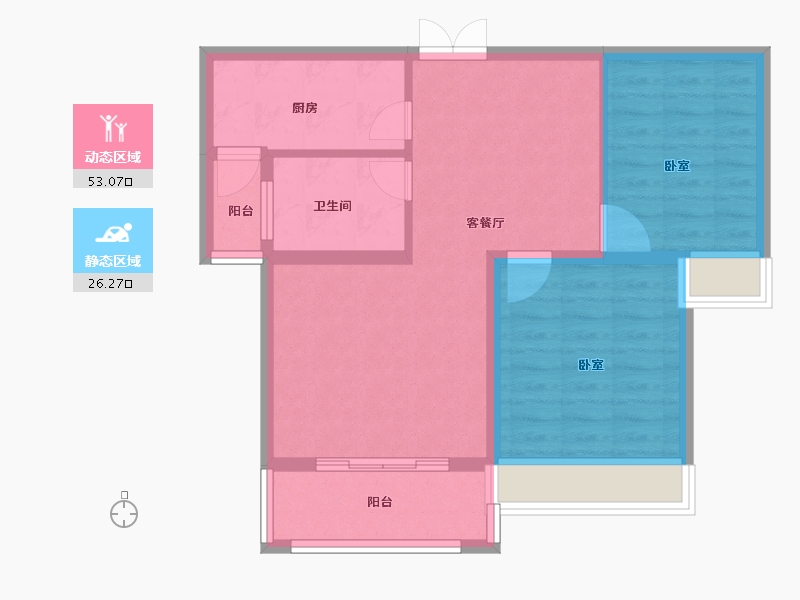 河南省-南阳市-卢浮帝景-71.00-户型库-动静分区