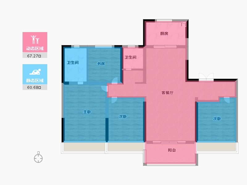 山东省-济南市-银丰玖玺城-114.20-户型库-动静分区