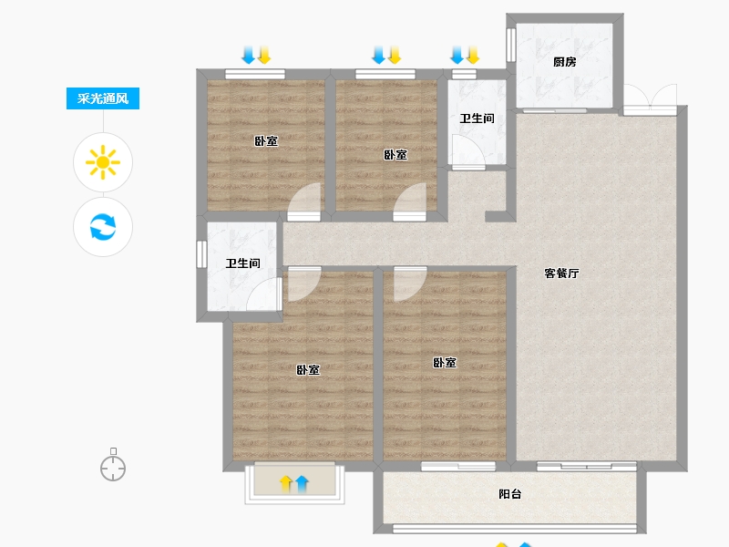 山东省-德州市-奥特莱斯·澜铂湾-117.00-户型库-采光通风