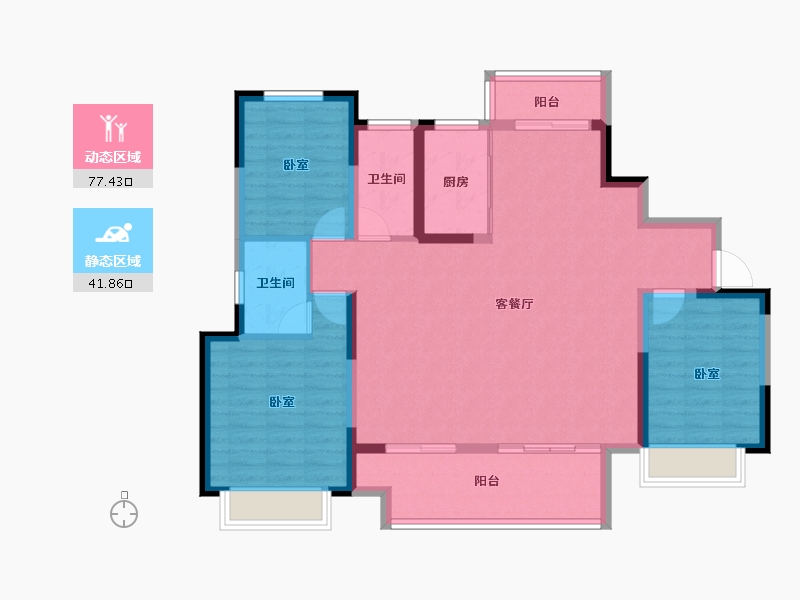 河南省-信阳市-德润上和府-107.98-户型库-动静分区