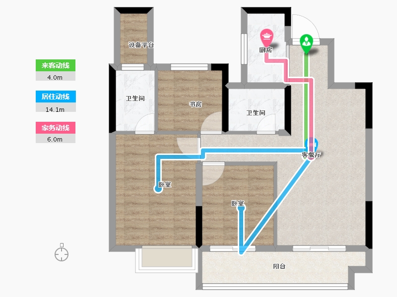 浙江省-绍兴市-金地悦峯里-78.00-户型库-动静线