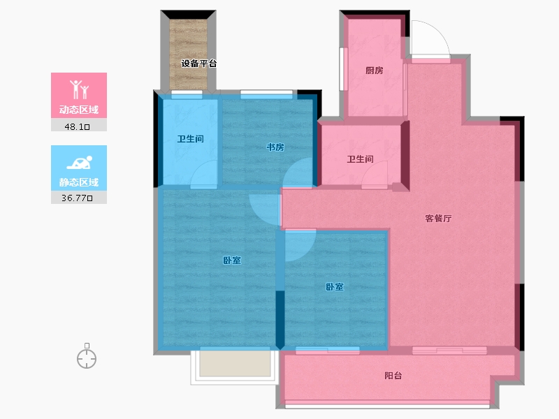 浙江省-绍兴市-金地悦峯里-78.00-户型库-动静分区