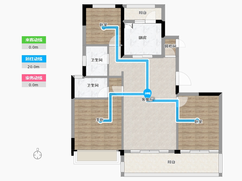 河南省-南阳市-邓州碧桂园·云璟-94.79-户型库-动静线