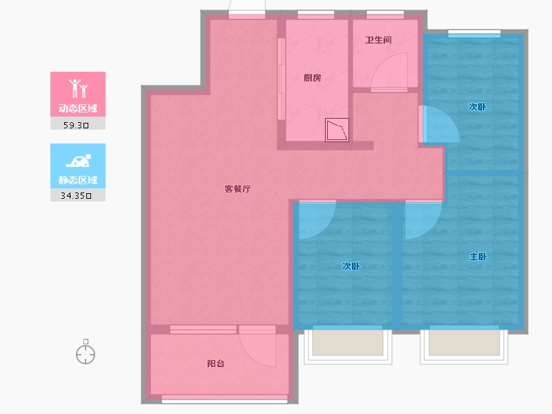 山东省-济南市-银丰玖玺城-83.59-户型库-动静分区