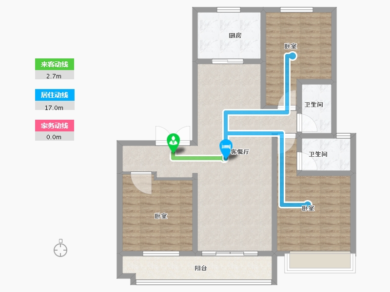 河南省-商丘市-桂园壹号院Ⅱ期-103.00-户型库-动静线