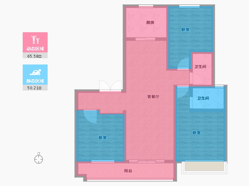 河南省-商丘市-桂园壹号院Ⅱ期-103.00-户型库-动静分区