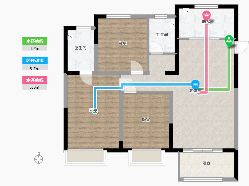 河南省-许昌市-当代宏安·满堂悦-92.99-户型库-动静线