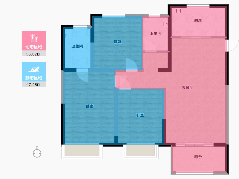 河南省-许昌市-当代宏安·满堂悦-92.99-户型库-动静分区