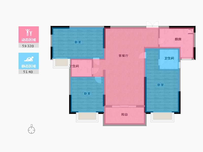 河南省-许昌市-颍河圣帝金苑-98.89-户型库-动静分区