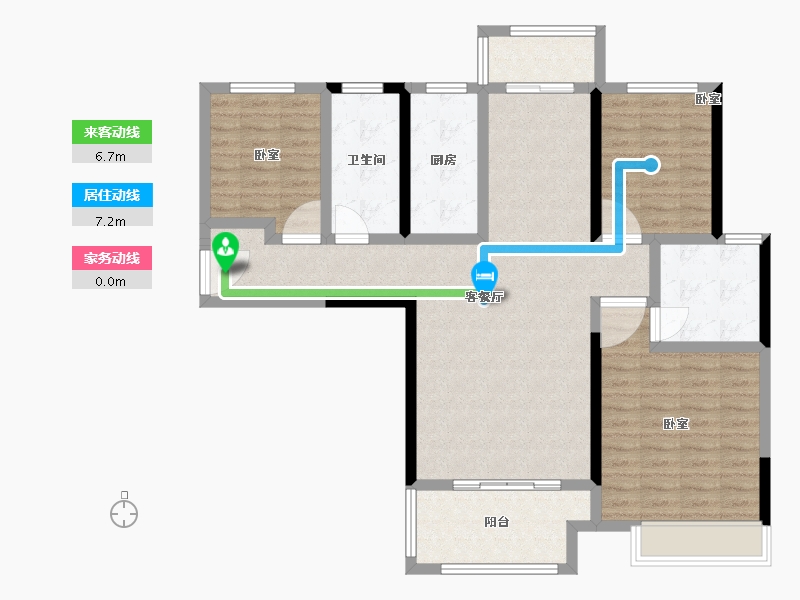 河南省-南阳市-建业壹号城邦-105.00-户型库-动静线