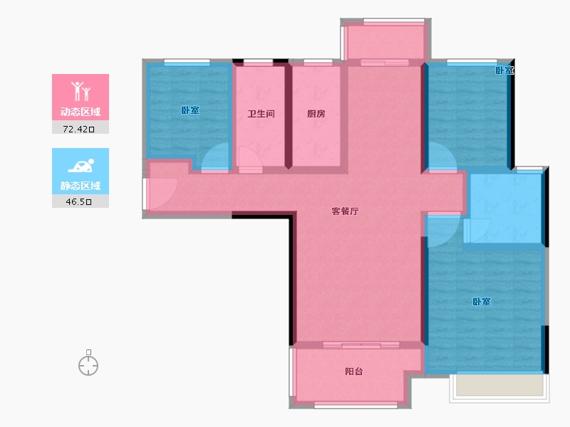 河南省-南阳市-建业壹号城邦-105.00-户型库-动静分区