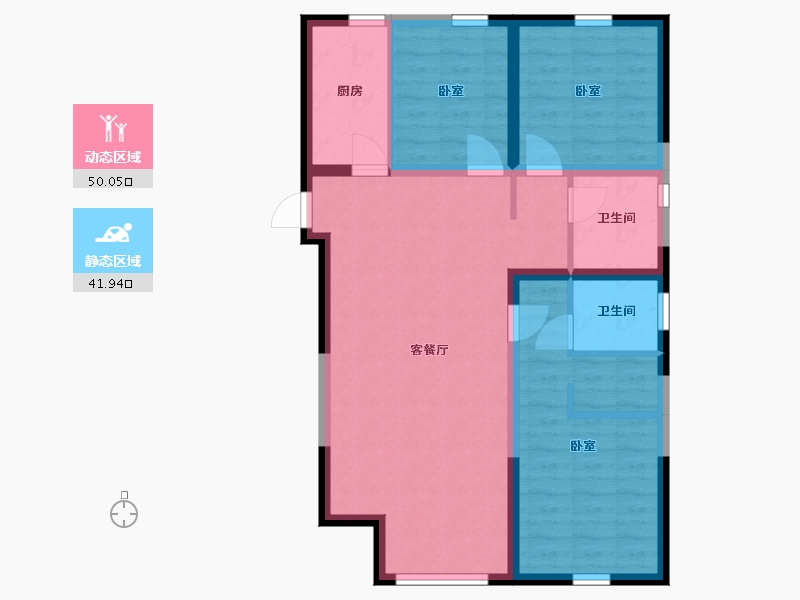 宁夏回族自治区-银川市-天骏.云景苑-82.00-户型库-动静分区