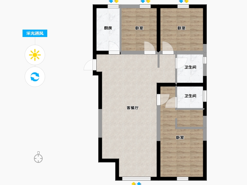 宁夏回族自治区-银川市-天骏.云景苑-82.00-户型库-采光通风