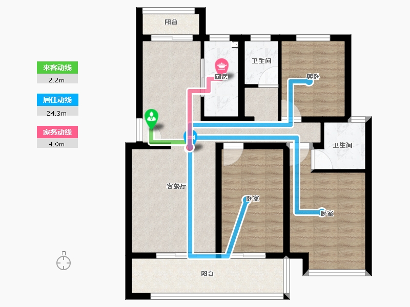 河南省-信阳市-翰林名门新城国际-82.22-户型库-动静线