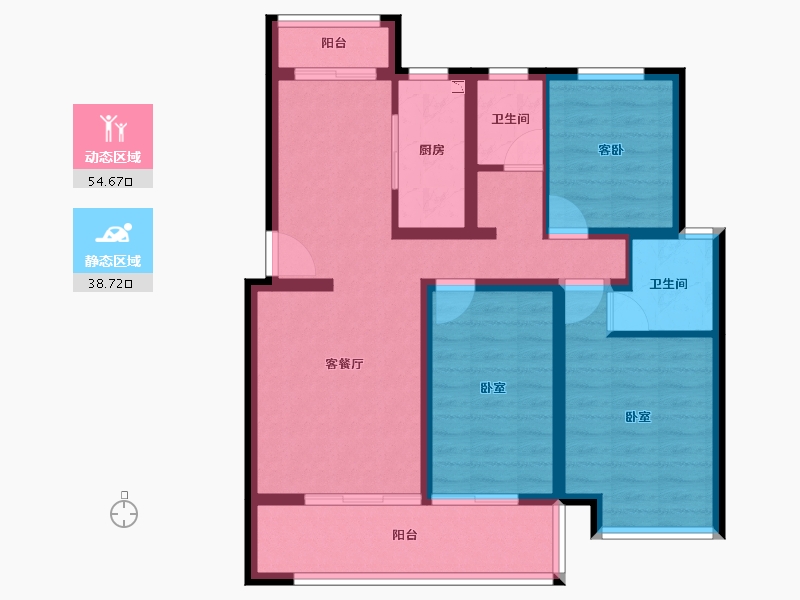 河南省-信阳市-翰林名门新城国际-82.22-户型库-动静分区