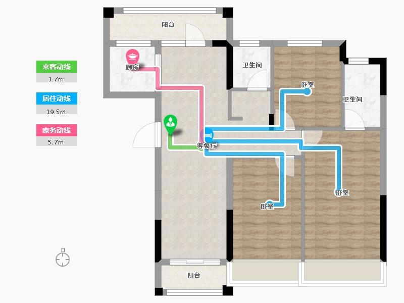 河南省-南阳市-邓州雍豪府-80.88-户型库-动静线