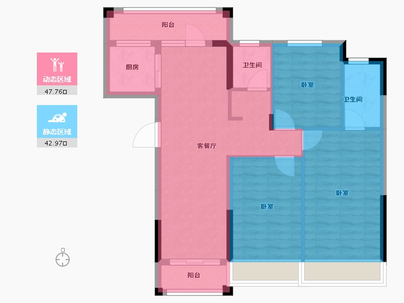 河南省-南阳市-邓州雍豪府-80.88-户型库-动静分区