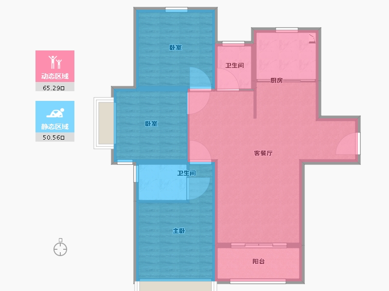 河南省-许昌市-腾飞洪河富贵-105.00-户型库-动静分区