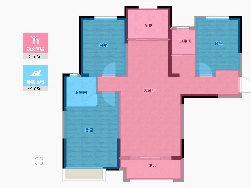 河南省-南阳市-建业贰号城邦-102.19-户型库-动静分区