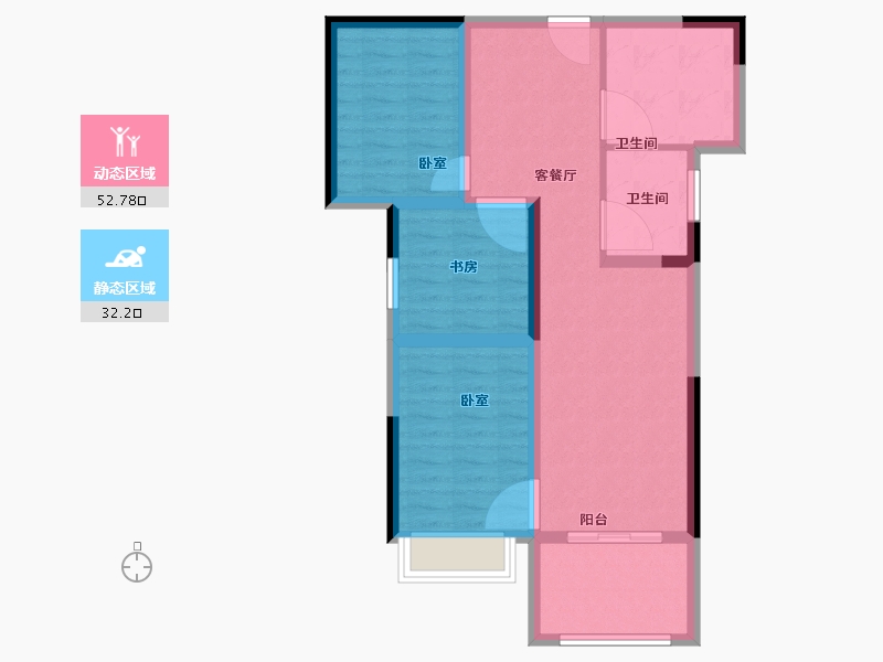 河南省-郑州市-悦府尚书房-75.59-户型库-动静分区