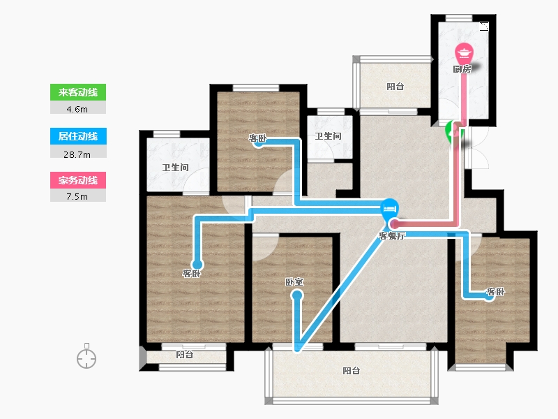 河南省-信阳市-翰林名门新城国际-109.41-户型库-动静线