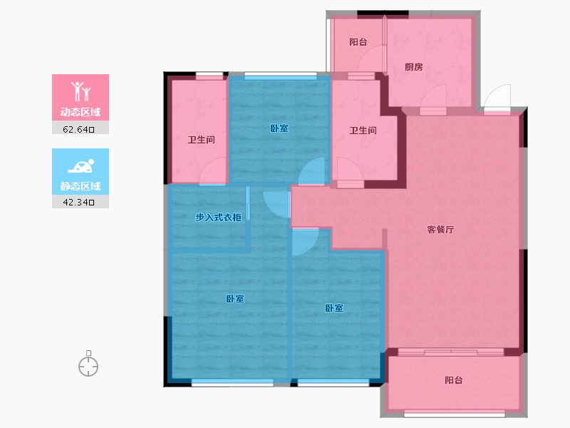 河南省-南阳市-南阳恒大帝景-94.46-户型库-动静分区