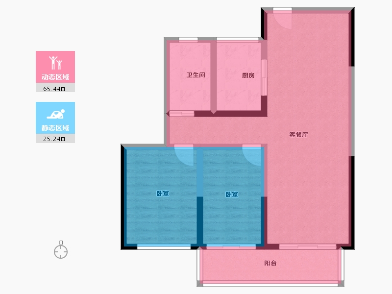 河南省-信阳市-世纪春城-81.07-户型库-动静分区