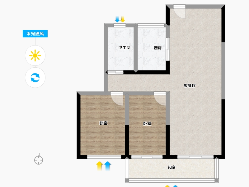 河南省-信阳市-世纪春城-81.07-户型库-采光通风