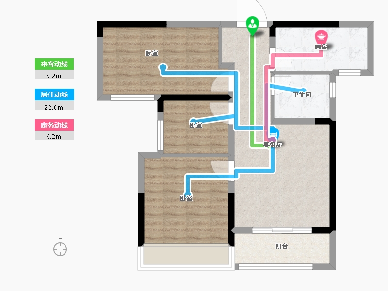 河南省-南阳市-建业贰号城邦-72.53-户型库-动静线